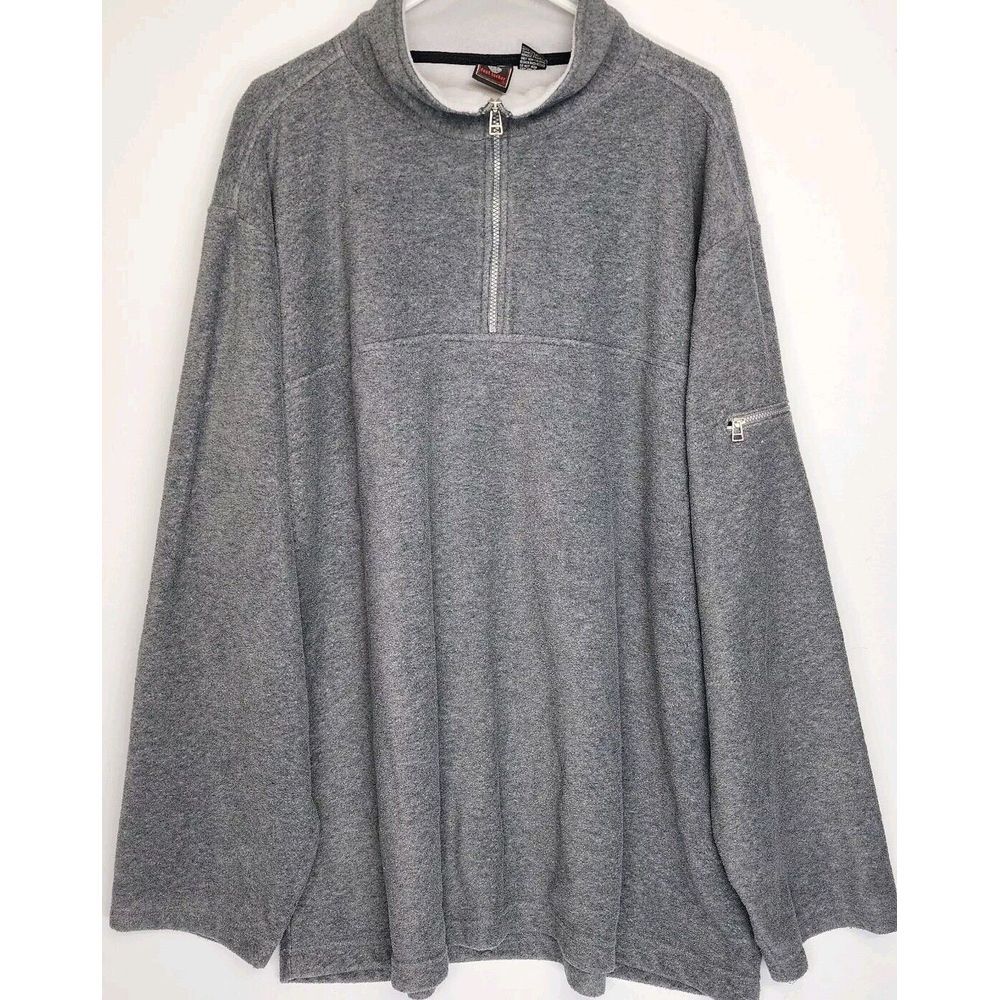 Mens XXXL FOOT LOCKER 1/4 Zip Mock Neck Gray Pullover Fleece Jacket